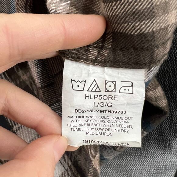 Wrangler Mens 100% Cotton Lightweight Long Sleeve Casual Plaid Button Up Shirt L - Picture 10 of 12